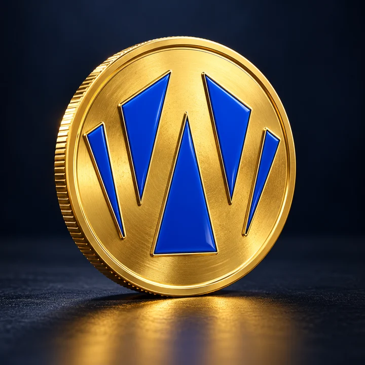 Gold WATT coin with QRZCB blue W emblem